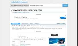 
							         mobilerecorder24.com at WI. Mobile Phone Tracking App ...								  
							    