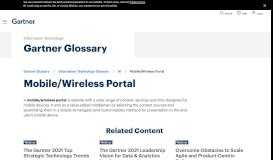 
							         Mobile/Wireless Portal - Gartner IT Glossary								  
							    
