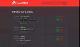 
							         mobilism.org passwords - BugMeNot								  
							    