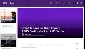 
							         Mobility Experts: Steps to Create and Import APNS Certificate into ...								  
							    