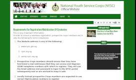 
							         Mobilization Requirements - NYSC								  
							    