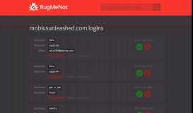 
							         mobiusunleashed.com passwords - BugMeNot								  
							    