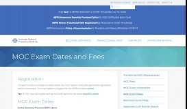 
							         MOC Exam Dates and Fees – American Board of Preventive Medicine								  
							    