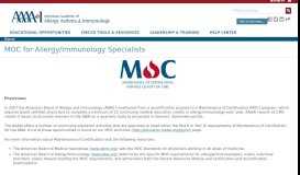 
							         MOC for Allergy/Immunology Specialists | AAAAI Education Center								  
							    