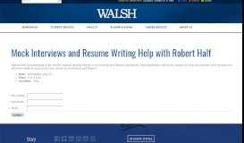 
							         Mock Interviews and Resume Writing Help with Robert Half - Walsh ...								  
							    