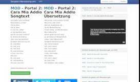 
							         MOD - Portal 2: Cara Mia Addio Übersetzung und Songtext, Lyrics ...								  
							    