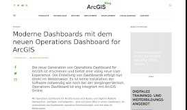 
							         Moderne Dashboards mit dem neuen Operations Dashboard for ArcGIS								  
							    