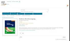 
							         Moderne Wundversorgung - 9783437278860 | Elsevier GmbH								  
							    