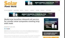 
							         Modernize launches inbound call service for smaller solar companies ...								  
							    