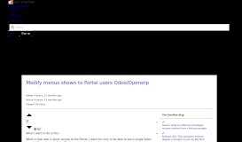 
							         Modify menus shown to Portal users Odoo/Openerp - Stack Overflow								  
							    