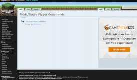 
							         Mods/Single Player Commands – Official Minecraft Wiki								  
							    