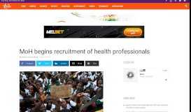 
							         MoH begins recruitment of health professionals | Starr Fm								  
							    