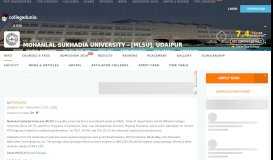 
							         Mohanlal Sukhadia University - [MLSU], Udaipur - Scholarship Details ...								  
							    