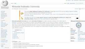 
							         Mohanlal Sukhadia University - Wikipedia								  
							    
