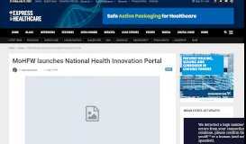 
							         MoHFW launches National Health Innovation Portal - Express ...								  
							    