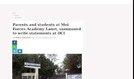 
							         Moi Forces Academy Lanet: Students to write statements to unearth ...								  
							    