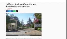 
							         Moi Forces Academy: Where girls were driven home in military lorries ...								  
							    