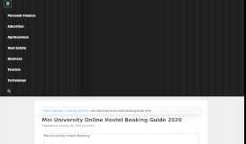 
							         Moi University Online Hostel Booking Guide 2019 • Urban Kenyans								  
							    