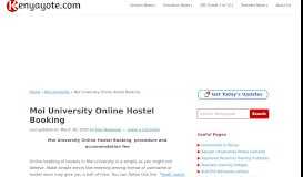 
							         Moi University Online Hostel Booking | Kenyayote								  
							    