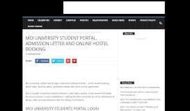 
							         moi university student portal, admission letter and online hostel booking								  
							    