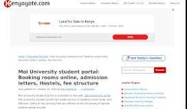 
							         Moi University student portal: Booking rooms online, admission letters ...								  
							    
