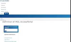 
							         MOL AccessPortal | legal definition of MOL AccessPortal by ...								  
							    
