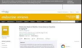
							         Molecular Basis of Klotho: From Gene to Function in Aging | Endocrine ...								  
							    