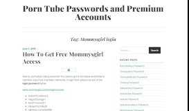 
							         Mommysgirl login | Porn Tube Passwords and Premium ...								  
							    