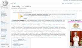 
							         Monarchy of Australia - Wikipedia								  
							    