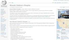 
							         Monash Children's Hospital - Wikipedia								  
							    