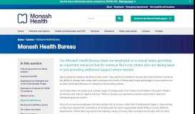 
							         Monash Health Bureau - Monash Health								  
							    