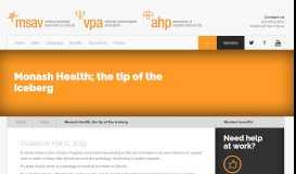 
							         Monash Health; the tip of the iceberg | Medical Scientists Association ...								  
							    