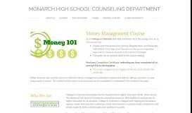 
							         Money 101 - MONARCH HIGH SCHOOL COUNSELING DEPARTMENT								  
							    