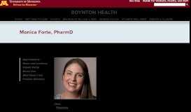 
							         Monica Forte, PharmD | Boynton Health								  
							    