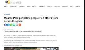 
							         Monroe Park portal lets people visit others from across the globe								  
							    