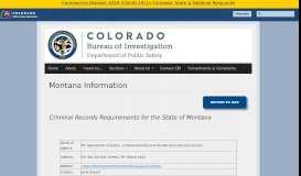 
							         Montana Information | Colorado Bureau of Investigation								  
							    