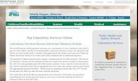 
							         Montana Laboratory Services Online Payments - Montana DPHHS								  
							    