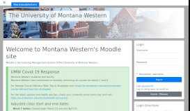 
							         Montana Western's Moodle site - University of Montana Western								  
							    