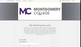 
							         Montgomery College - My Parking Account								  
							    