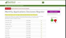 
							         Monthly Applications Decisions Register | Rochford District Council								  
							    