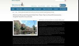 
							         Montrose Memorial Hospital Only Four-Time Top 100 Rural ...								  
							    