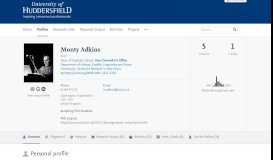 
							         Monty Adkins — University of Huddersfield Research Portal								  
							    