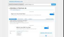 
							         moodle.iitkgp.ac.in at WI. Indian Institute of Technology ...								  
							    