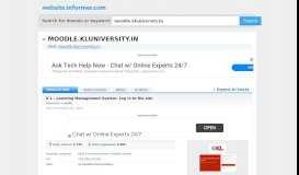 
							         moodle.kluniversity.in at WI. KLU Learning Management ...								  
							    