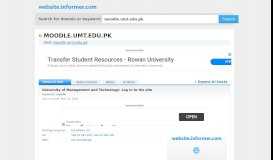 
							         moodle.umt.edu.pk at WI. University of Management and ...								  
							    