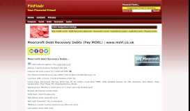 
							         Moorcroft Debt Recovery Debts (Pay MDRL) | www.mdrl.co.uk ...								  
							    