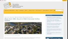 
							         More from HBS: Round 2 MBA Interview Invites Update - Clear Admit								  
							    