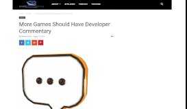 
							         More Games Should Have Developer Commentary - Gamer ...								  
							    