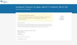
							         MORGAN STANLEY GLOBAL IMPACT FUNDING TRUST INC ...								  
							    