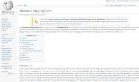 
							         Mormon blogosphere - Wikipedia								  
							    